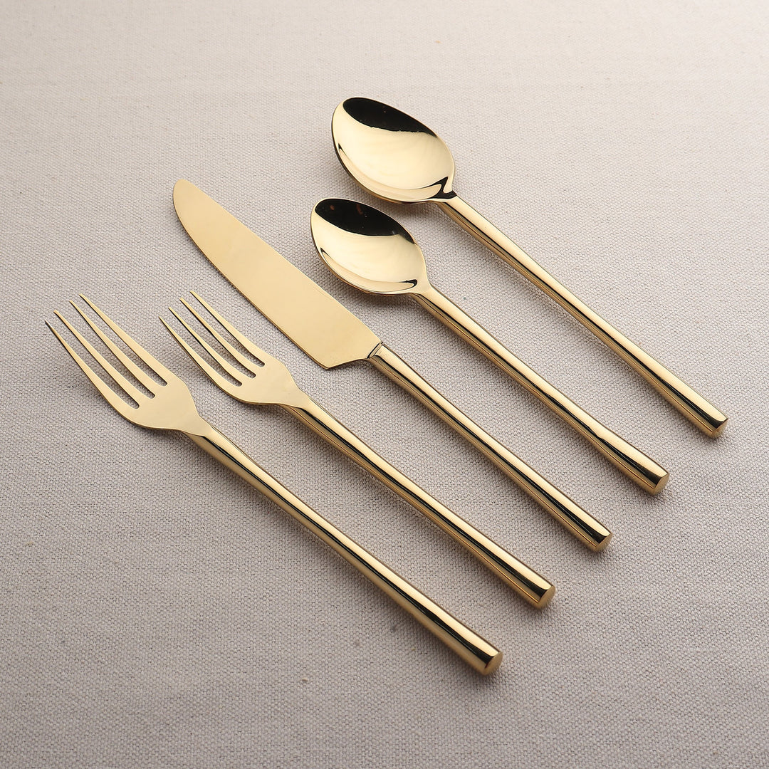Handcrafted PVD 18/8 Steel Flatware Set, 5 Ct.