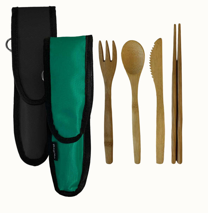 Biodegradable Bamboo Travel Flatware Set, 4 Ct.