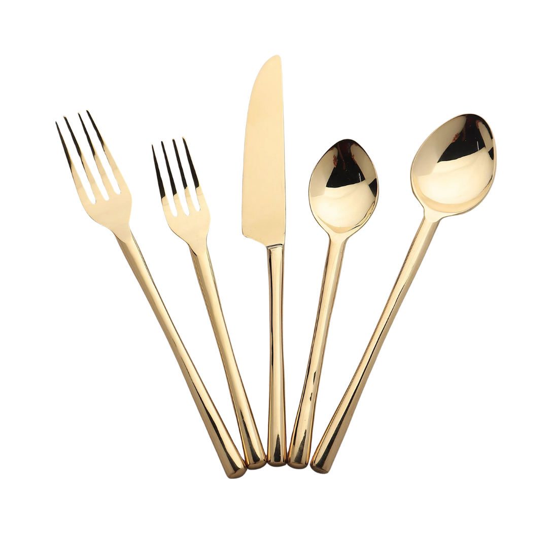 Camellia PVD Flatware Set of 5