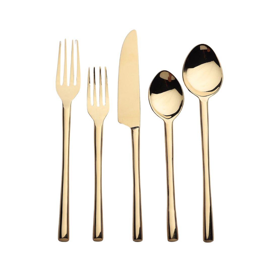 Camellia PVD Flatware Set of 5