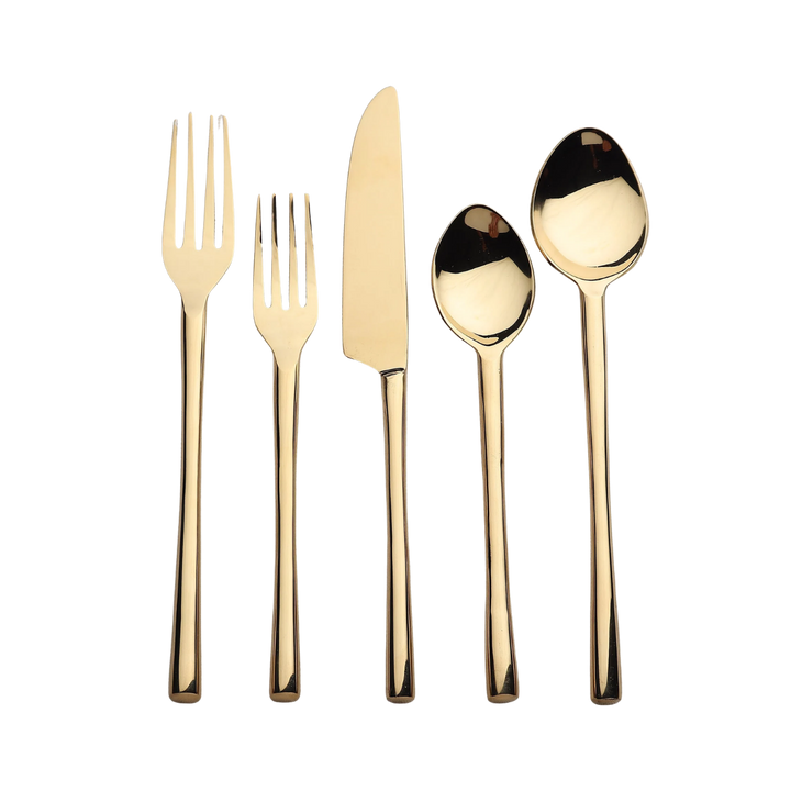 Camellia PVD Flatware Set of 5