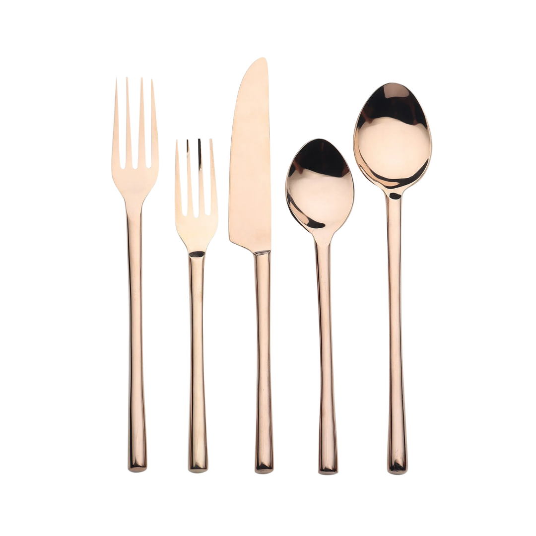 Camellia PVD Flatware Set of 5