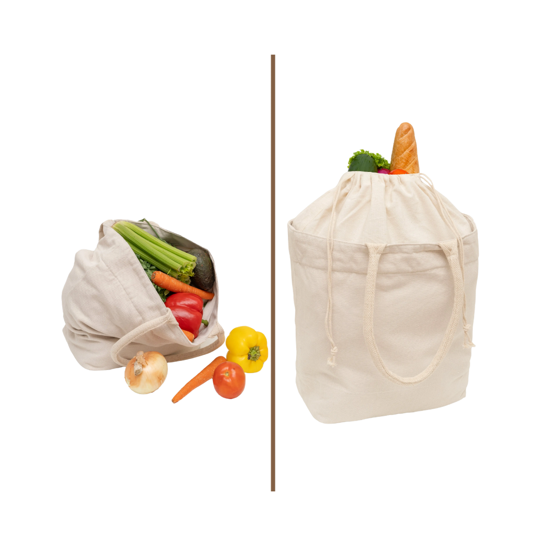 Canvas Drawstring Market Tote