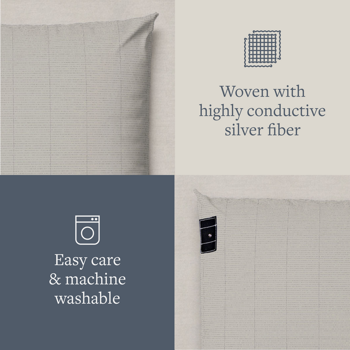 Organic Silver Fiber Grounding Pillowcase, 400TC