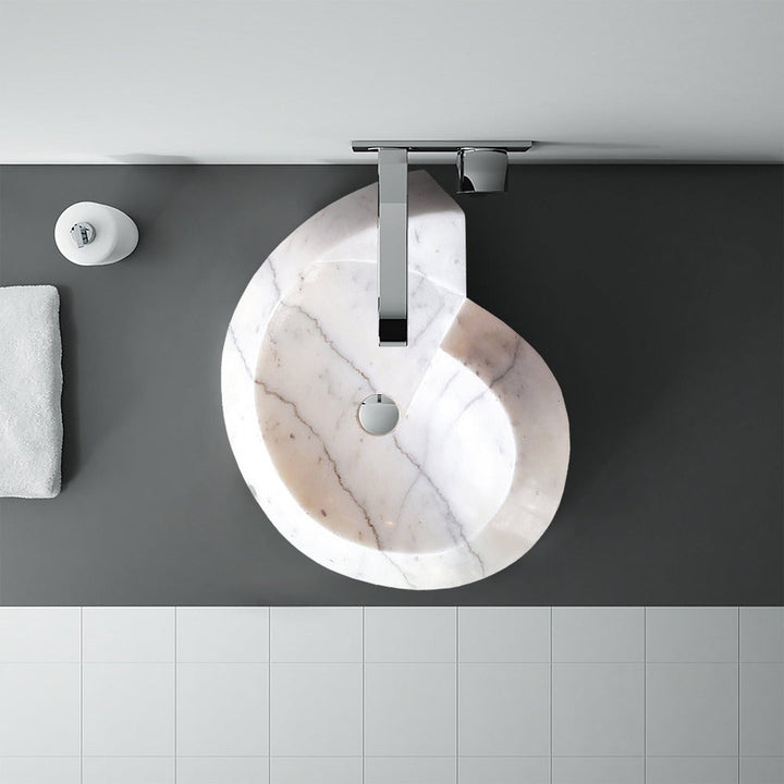 Handcrafted Marble Helix Vessel Sink, 20" x 23"