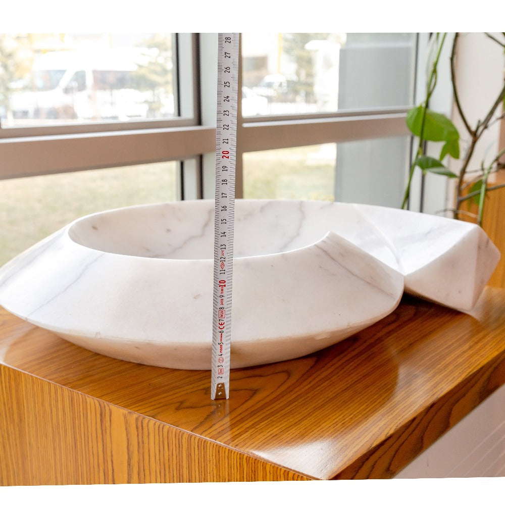 Handcrafted Marble Helix Vessel Sink, 20" x 23"