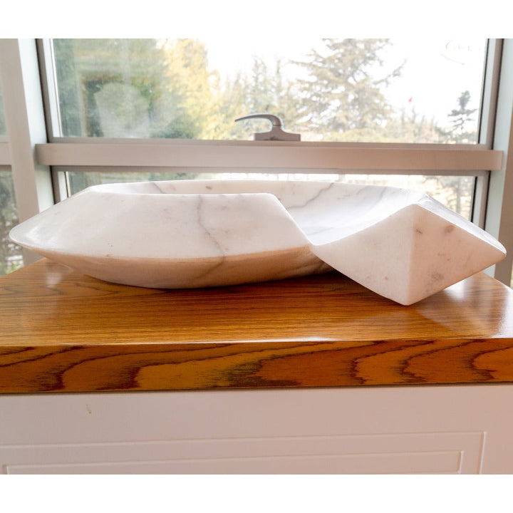 Handcrafted Marble Helix Vessel Sink, 20" x 23"