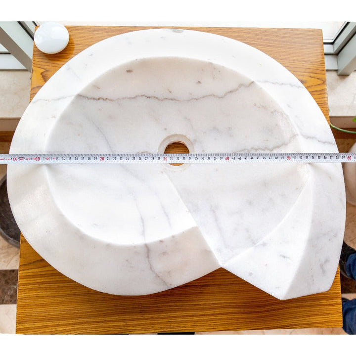 Handcrafted Marble Helix Vessel Sink, 20" x 23"