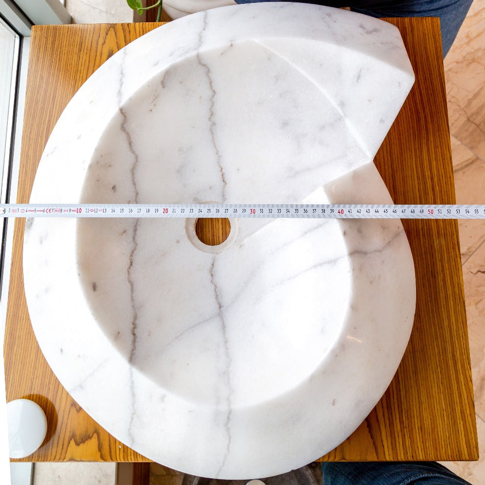 Handcrafted Marble Helix Vessel Sink, 20" x 23"