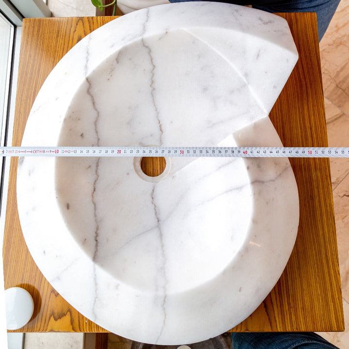 Handcrafted Marble Helix Vessel Sink, 20" x 23"