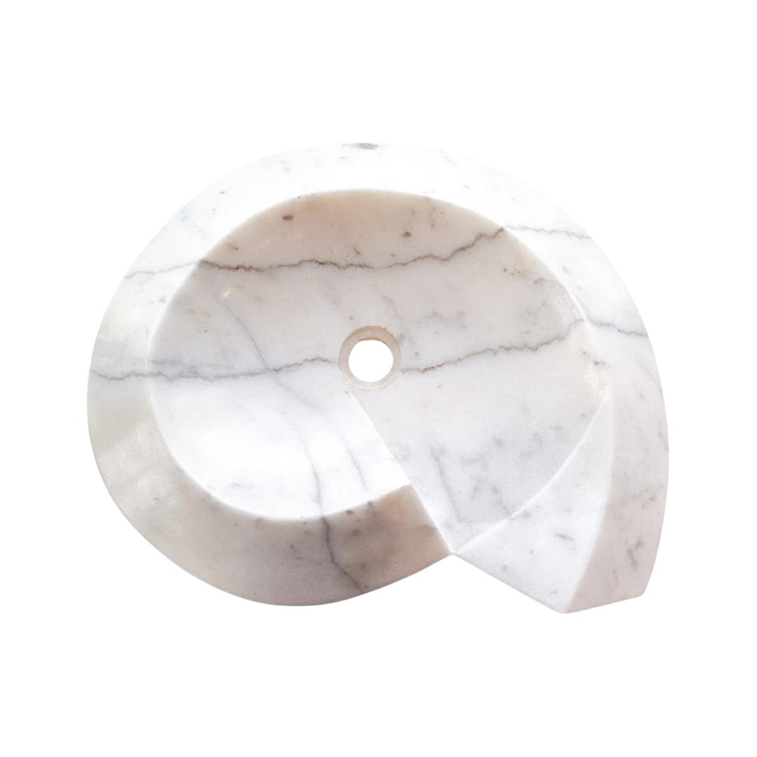 Carrara Marble Helix Vessel Sink