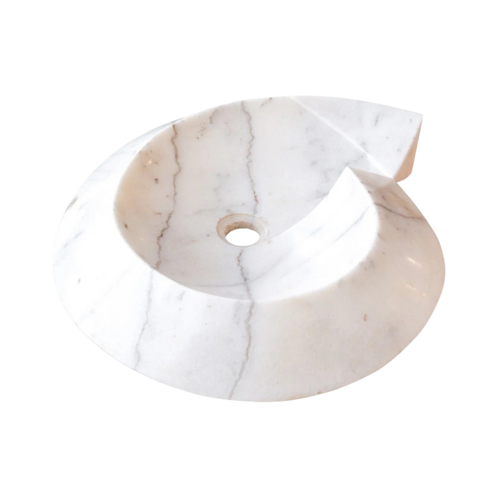 Carrara Marble Helix Vessel Sink
