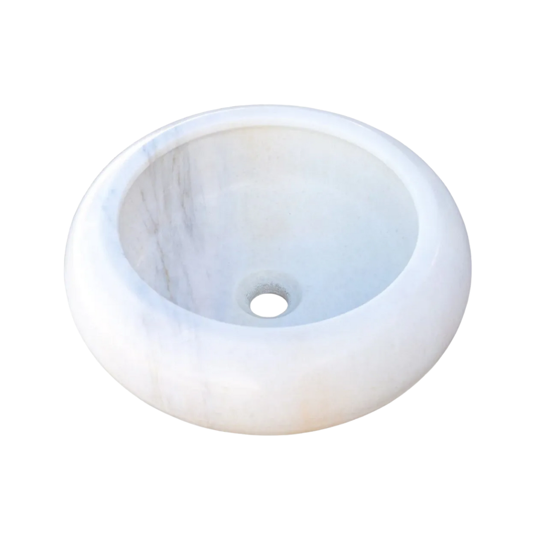 Carrara White Marble Vessel Sink