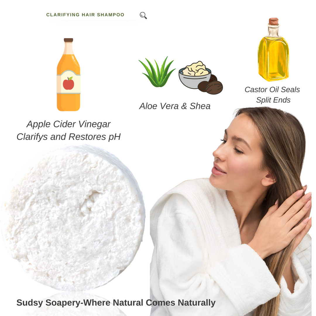 Handcrafted ACV Clarifying Shampoo Bar, Aloe &amp; Shea