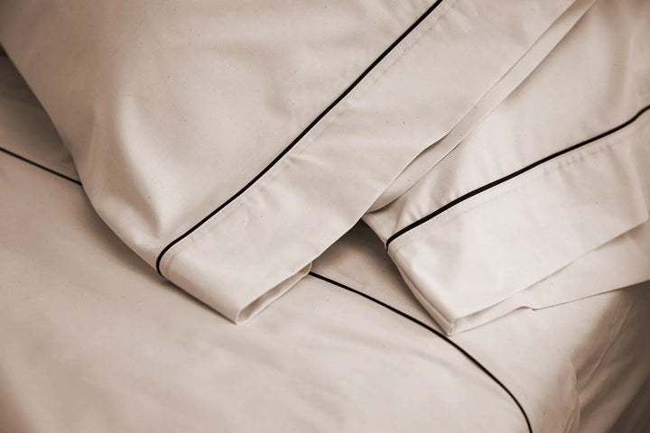 Cotton Piping Bed Sheet Set