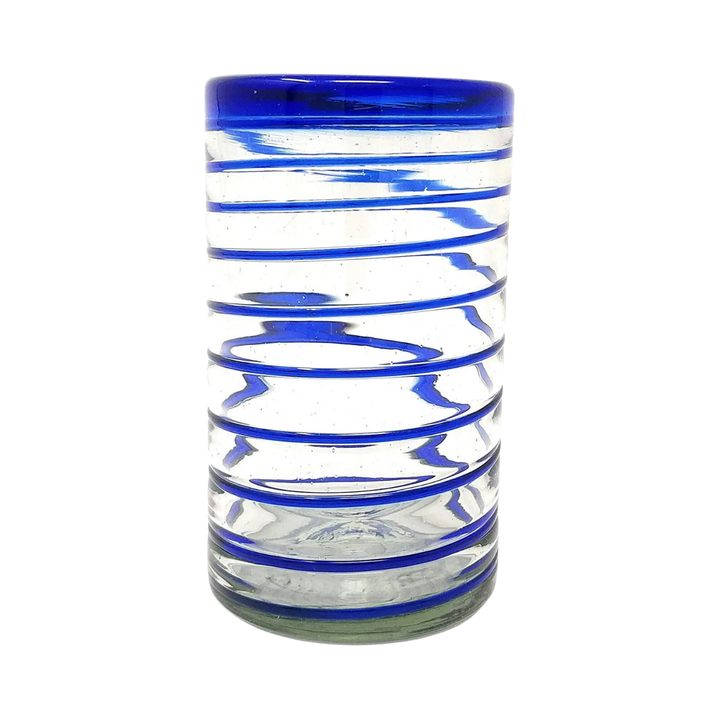 Cobalt Spiral Handblown Glass Set
