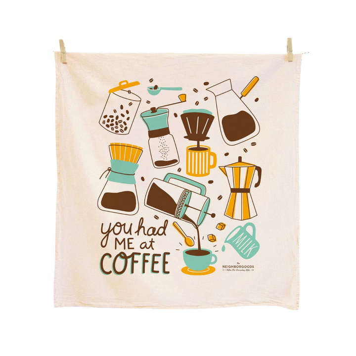 Coffee Print Cotton Dish Towel
