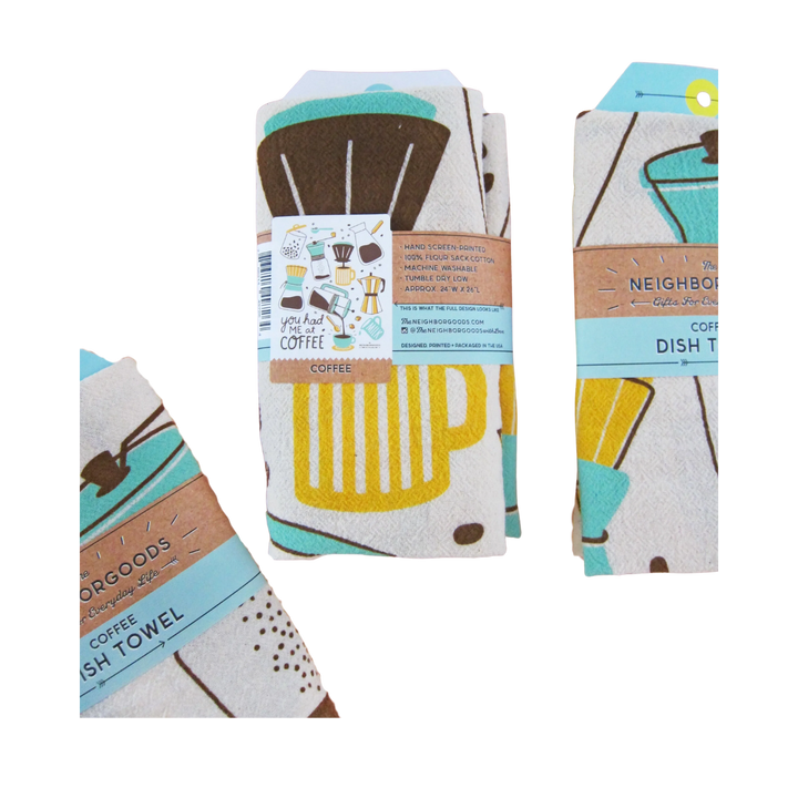 Coffee Print Cotton Dish Towel
