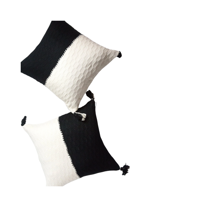Colorblock Cotton Throw Pillow