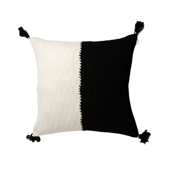 Colorblock Cotton Throw Pillow