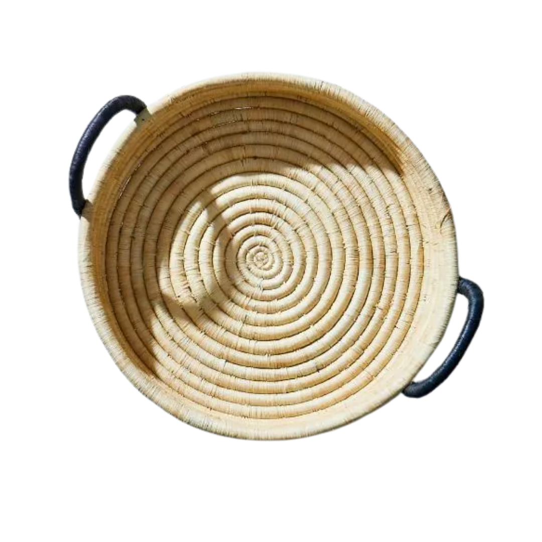 Contrast Handle Raffia Tray
