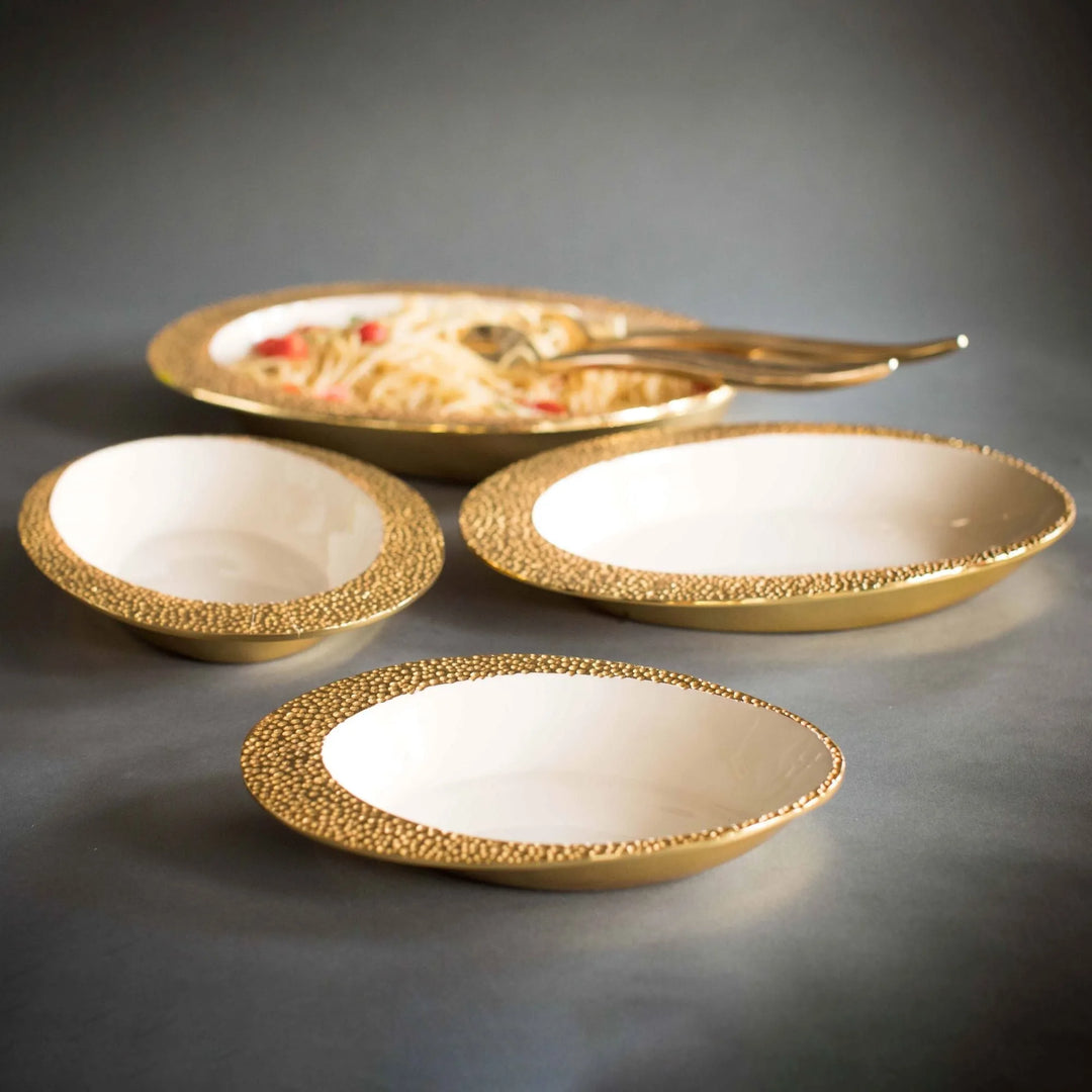 Cosmos Oval Deep Platter Gold