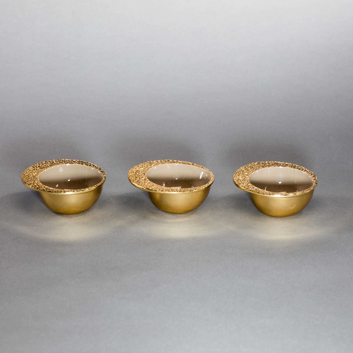 Recycled Aluminum Enamel Serveware Bowl, Gold Cosmos