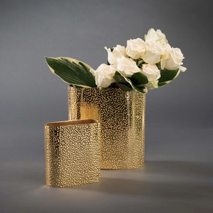 Cosmos Gold Aluminum Vase