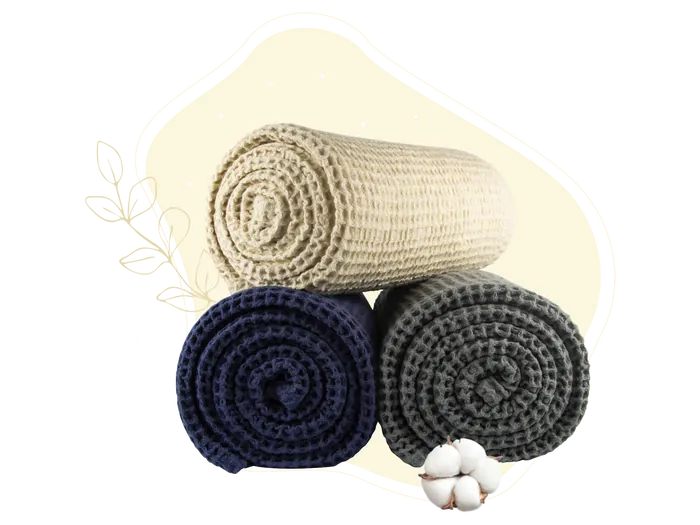 Cotton Waffle Weave Throw Blanket