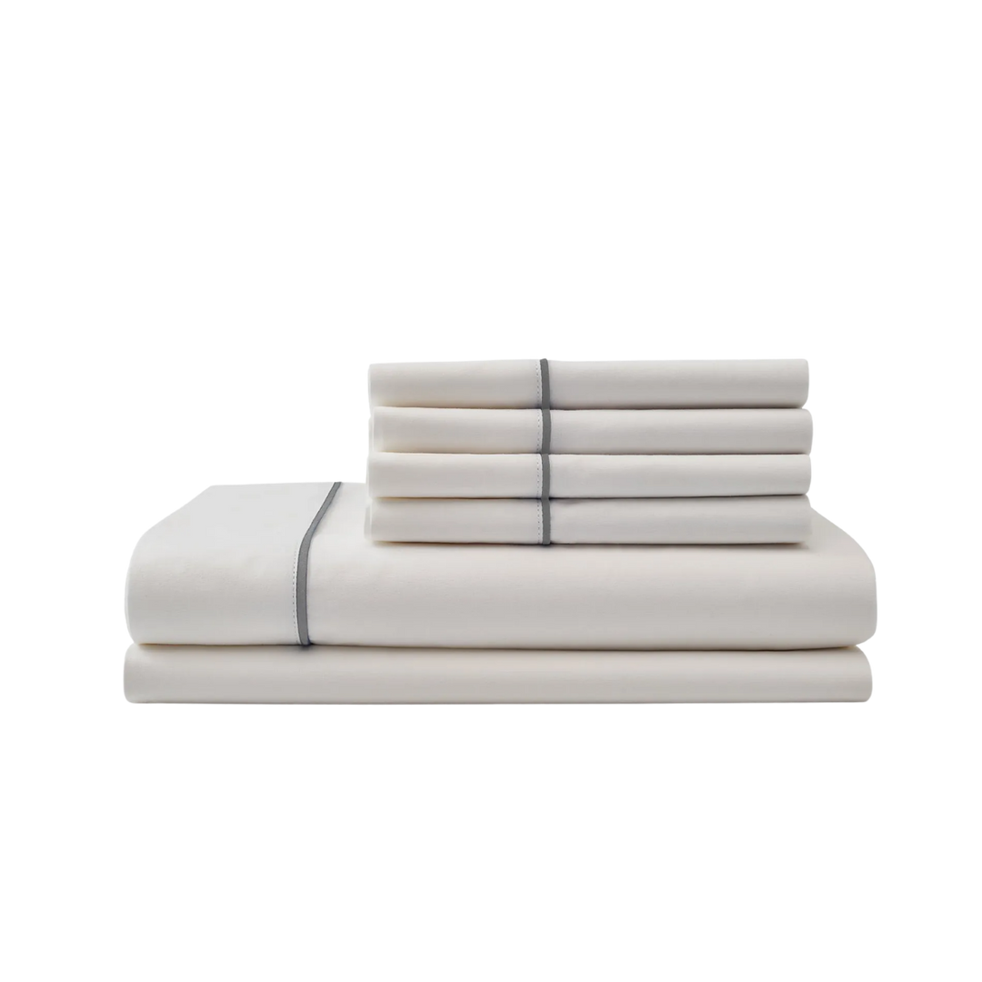 Cotton Piping Bed Sheet Set