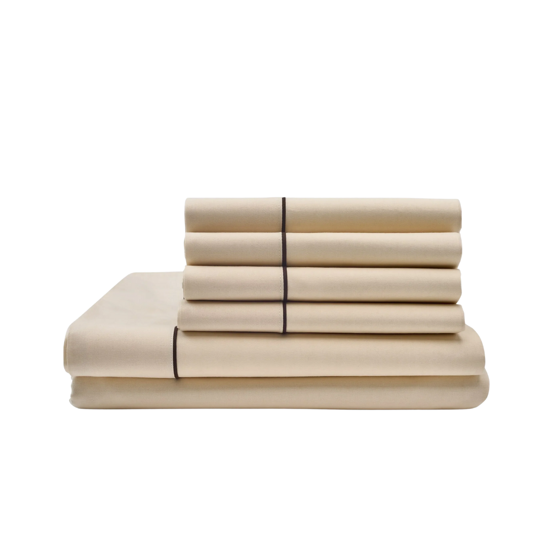 Cotton Piping Bed Sheet Set