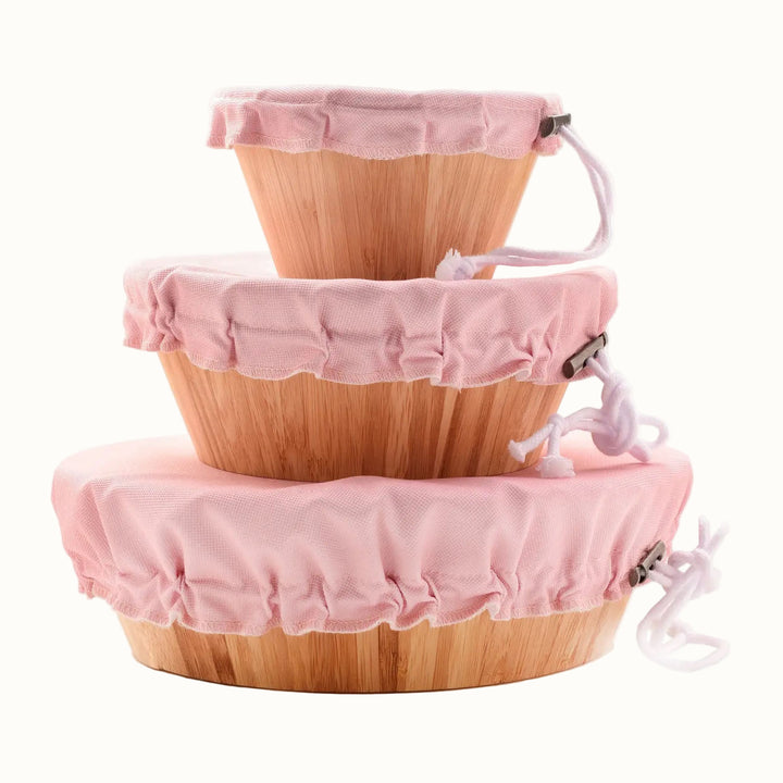 Recycled PEVA Bowl Covers, Soft Pink, 3 Ct.
