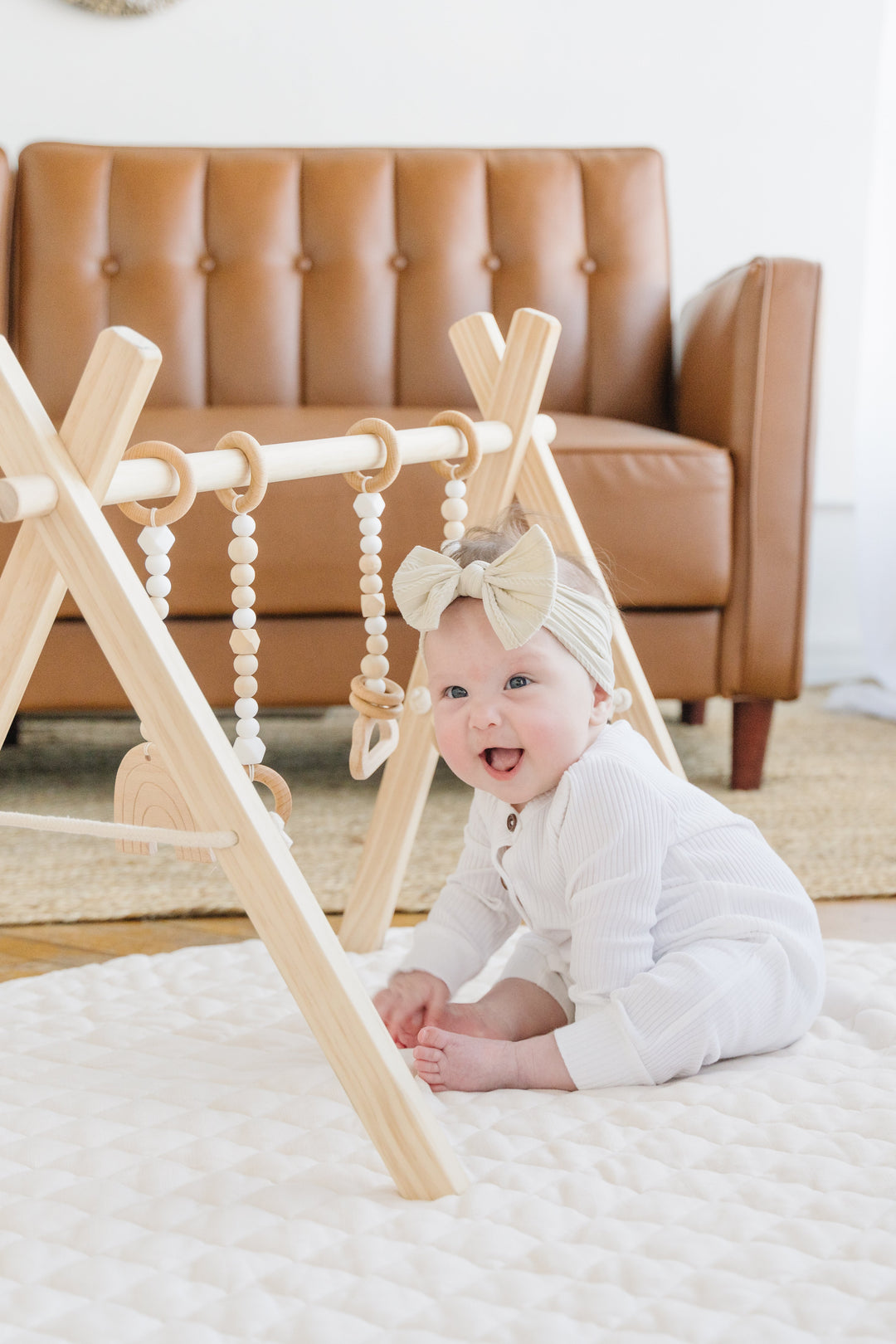 Non-Toxic Wood Baby Gym &amp; Sensory Activity Toy Set