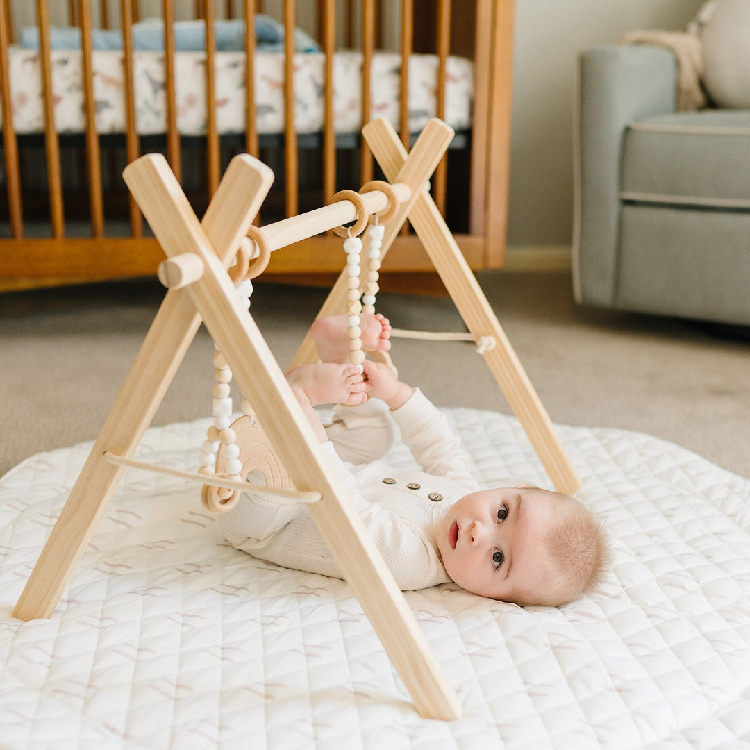 Non-Toxic Wood Baby Gym &amp; Sensory Activity Toy Set