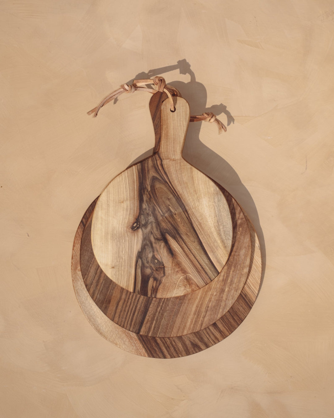 Handcrafted Walnut Round Cutting Board Set, 3 Ct.
