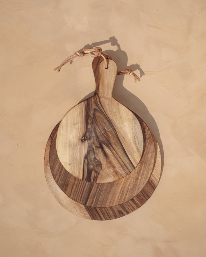 Handcrafted Walnut Round Cutting Board Set, 3 Ct.