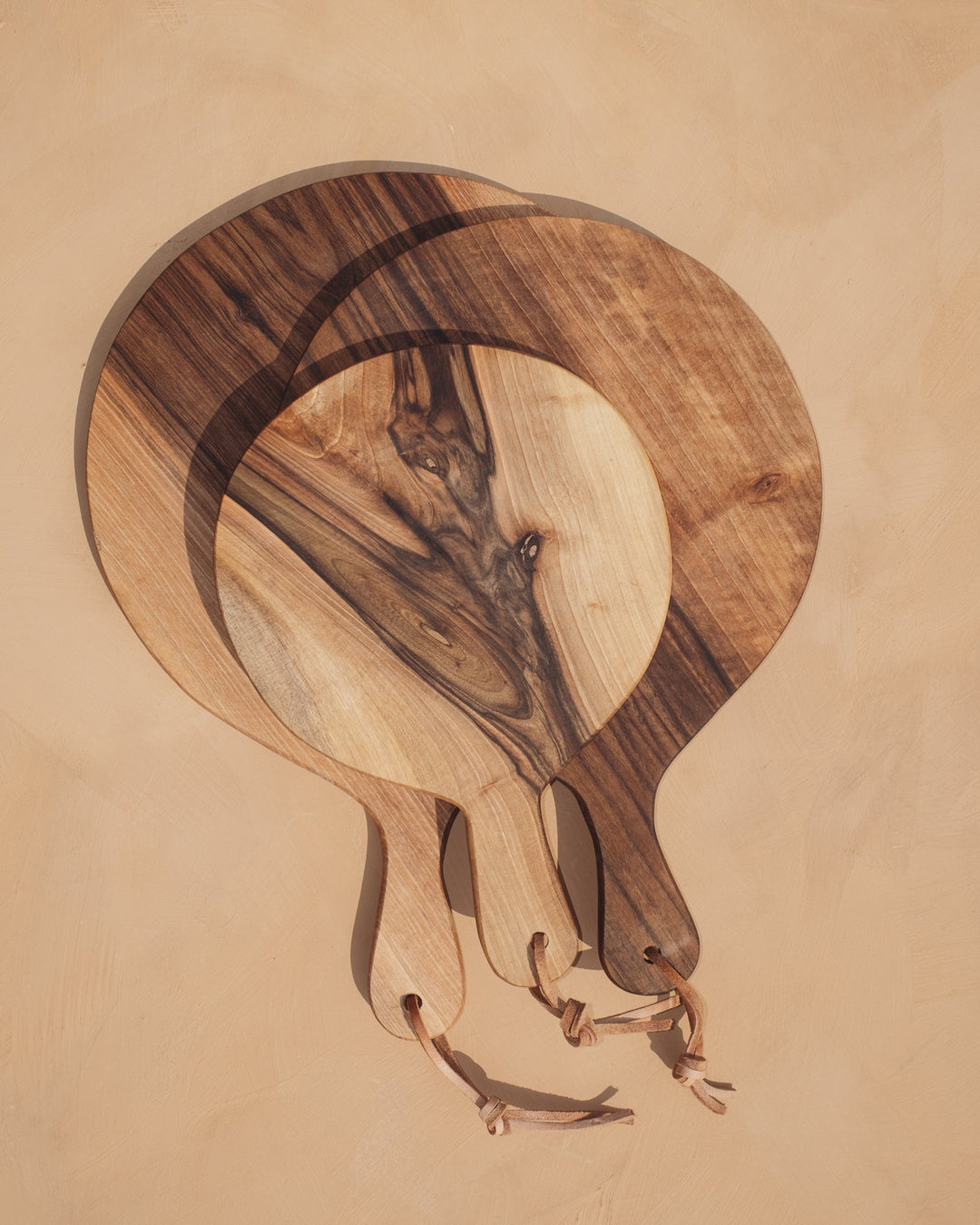 Handcrafted Walnut Round Cutting Board Set, 3 Ct.