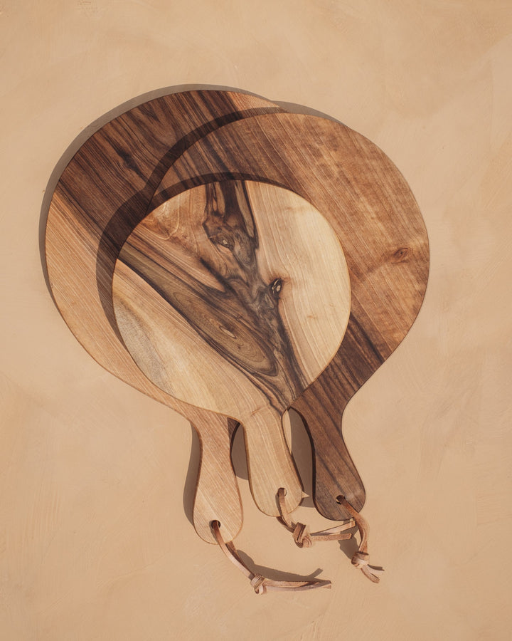 Handcrafted Walnut Round Cutting Board Set, 3 Ct.