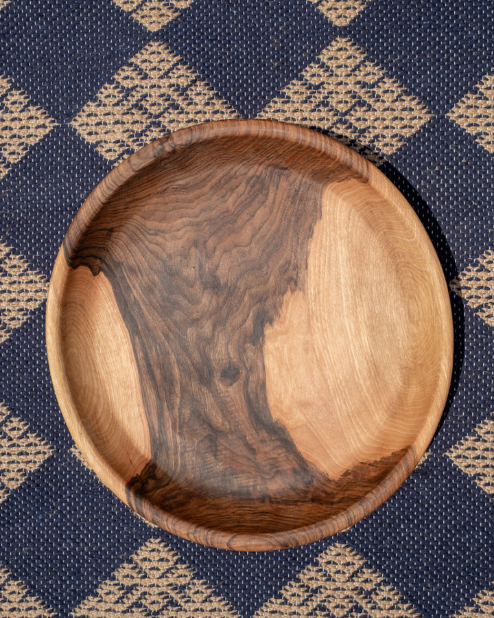 Handcrafted Walnut Wood Ottoman Tray, 14.25" x 13"