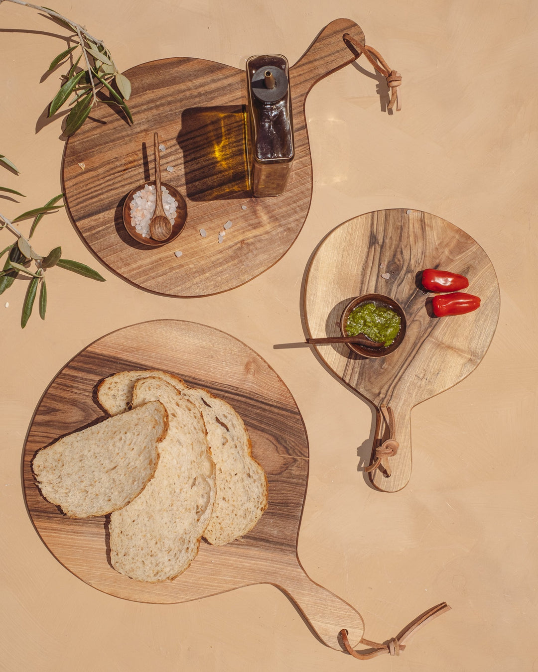 Handcrafted Walnut Round Cutting Board Set, 3 Ct.