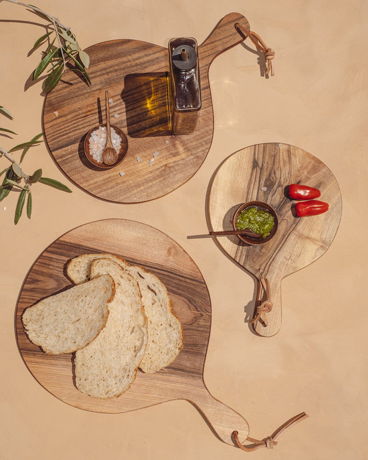 Handcrafted Walnut Round Cutting Board Set, 3 Ct.
