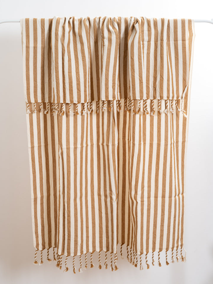 Handcrafted Turkish Cotton Beach Towel, Biscotto