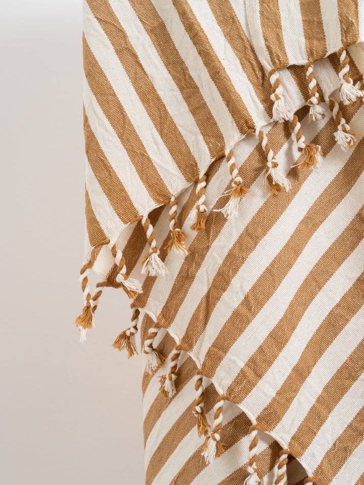 Handcrafted Turkish Cotton Beach Towel, Biscotto