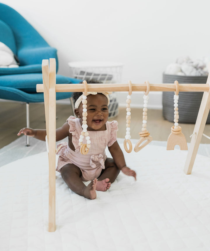 Non-Toxic Wood Baby Gym &amp; Sensory Activity Toy Set