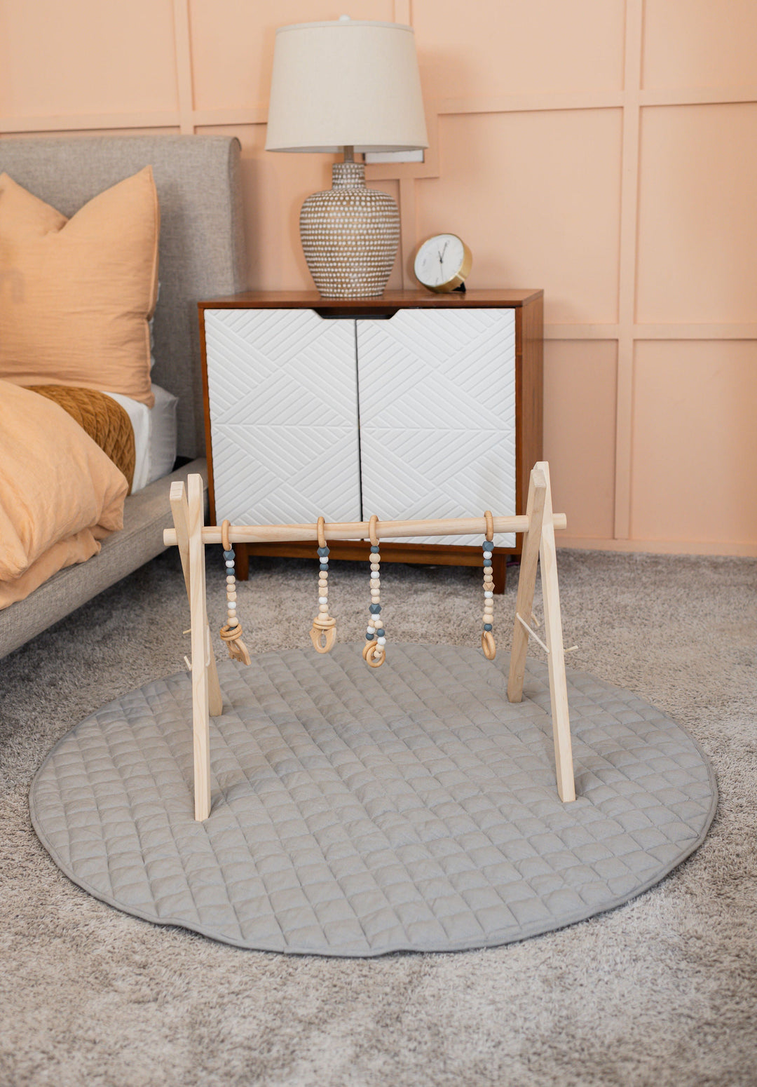 Pure Linen Triple-Padded Round Baby Play Mat