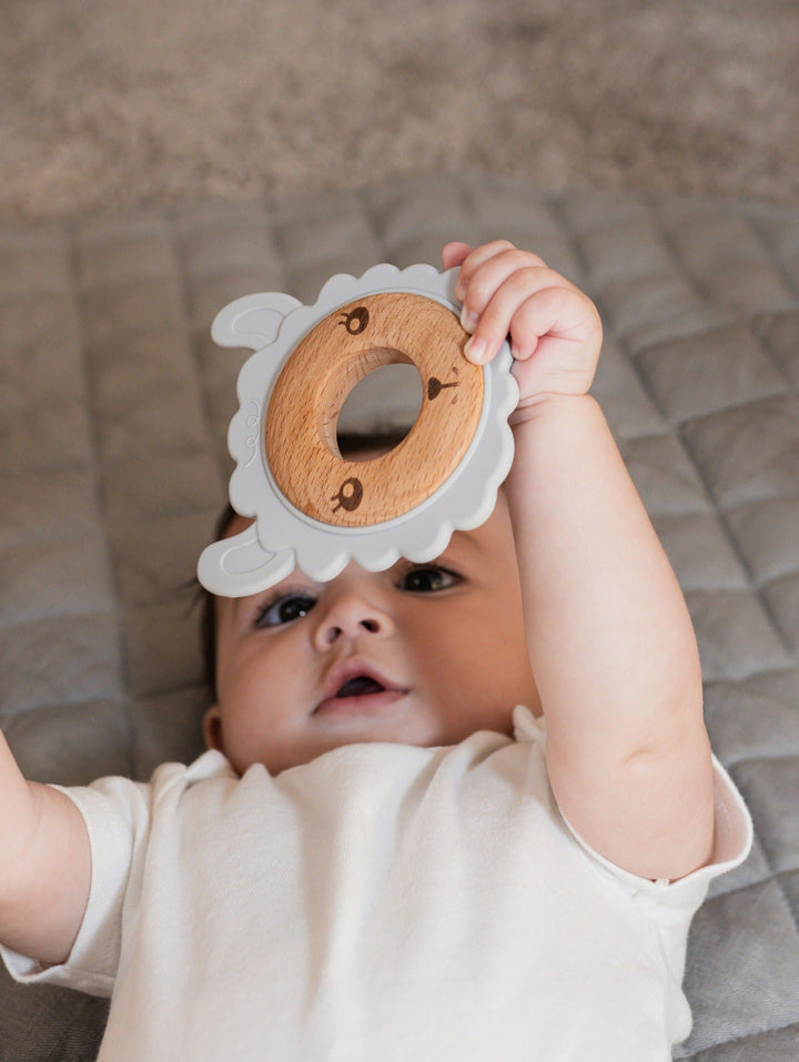 Non-Toxic Food-Grade Silicone &amp; Wood Baby Teether