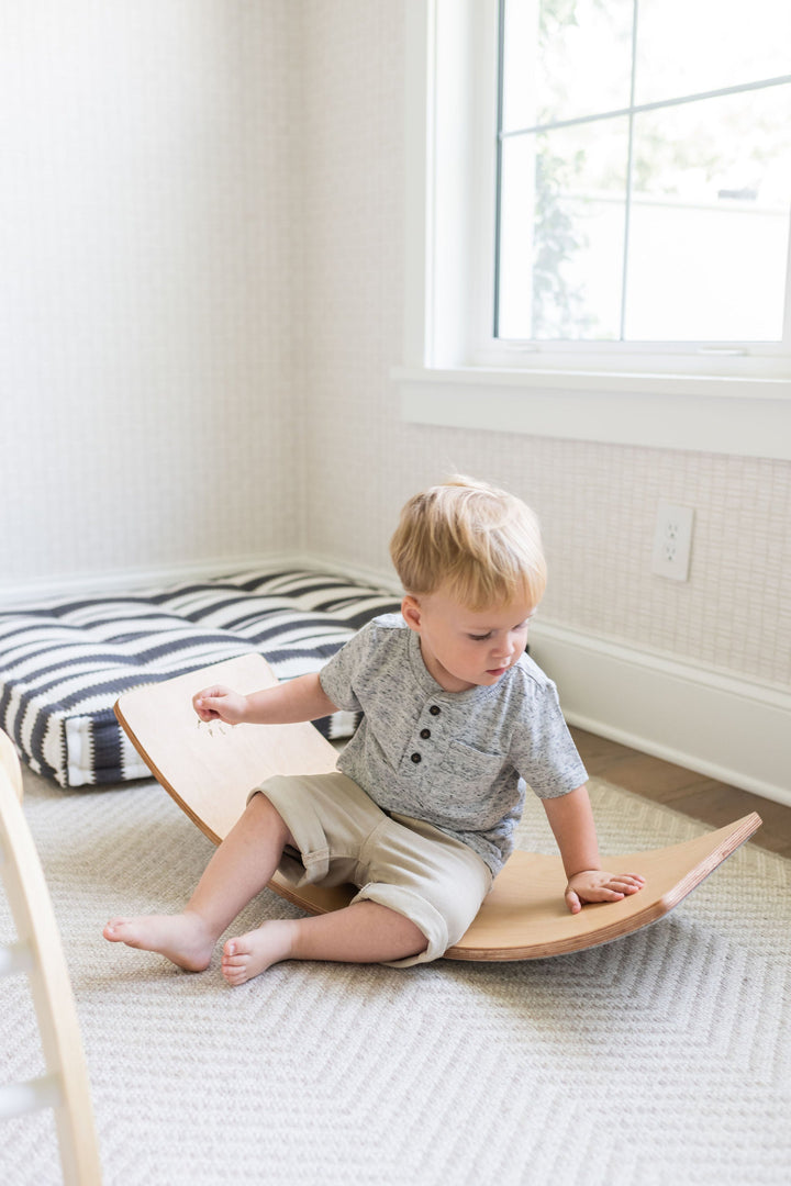 Natural Wood Kids Balance Board, Plastic-Free