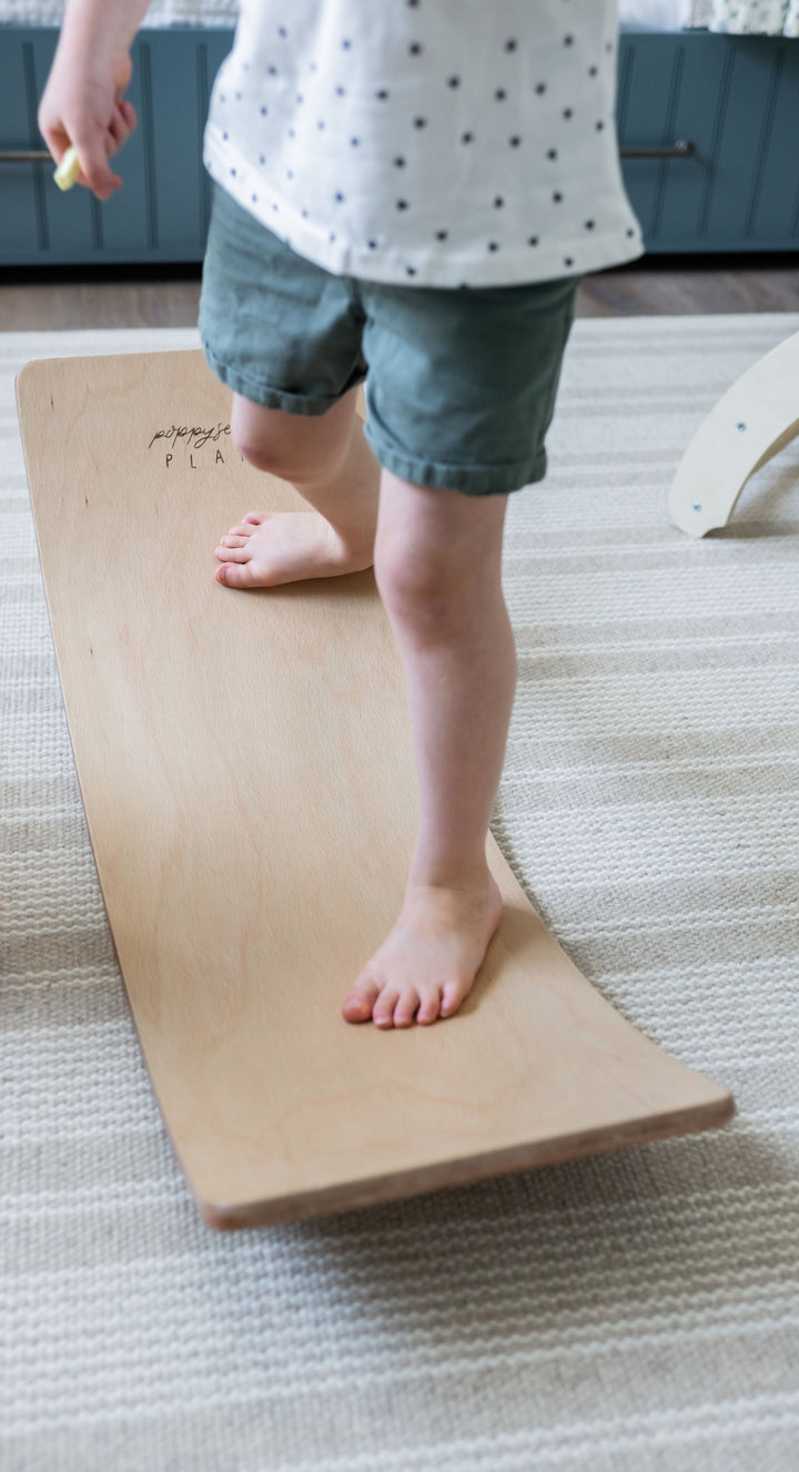 Natural Wood Kids Balance Board, Plastic-Free