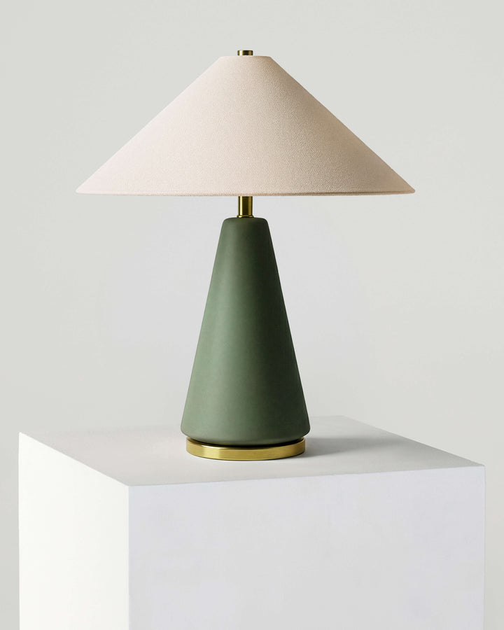 Vegan Green Glass &amp; Brass Ambient Table Lamp