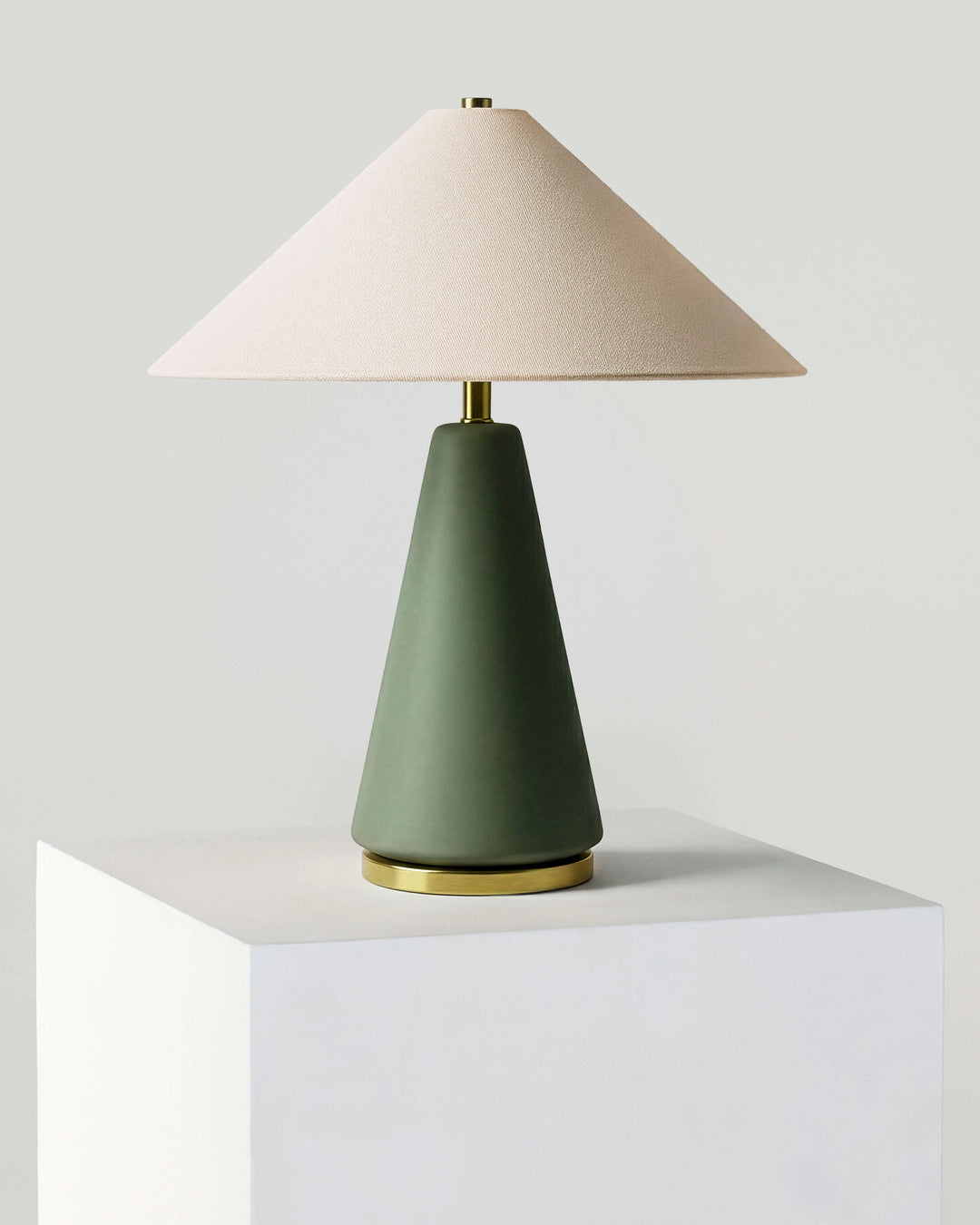 Green Glass Brass Table Lamp